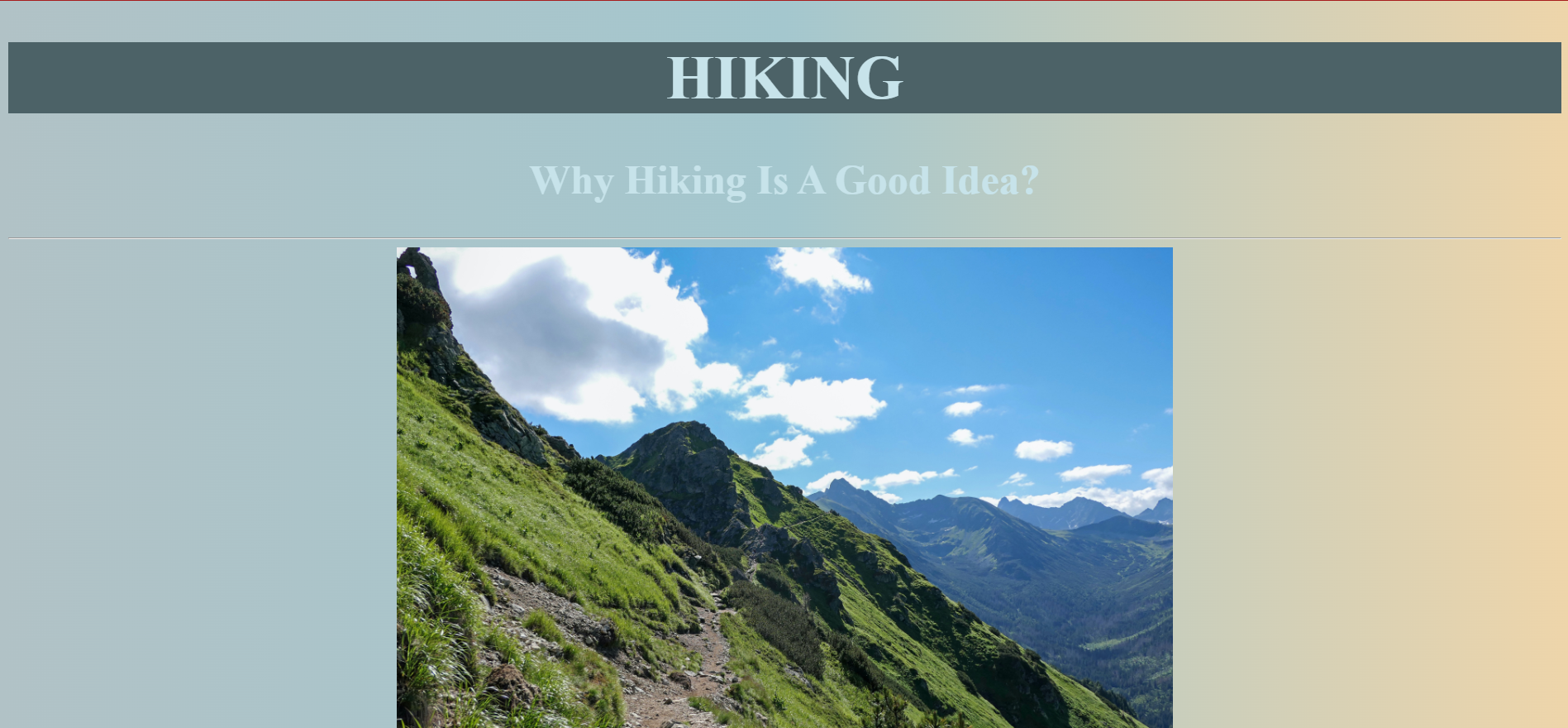 hiking project preview